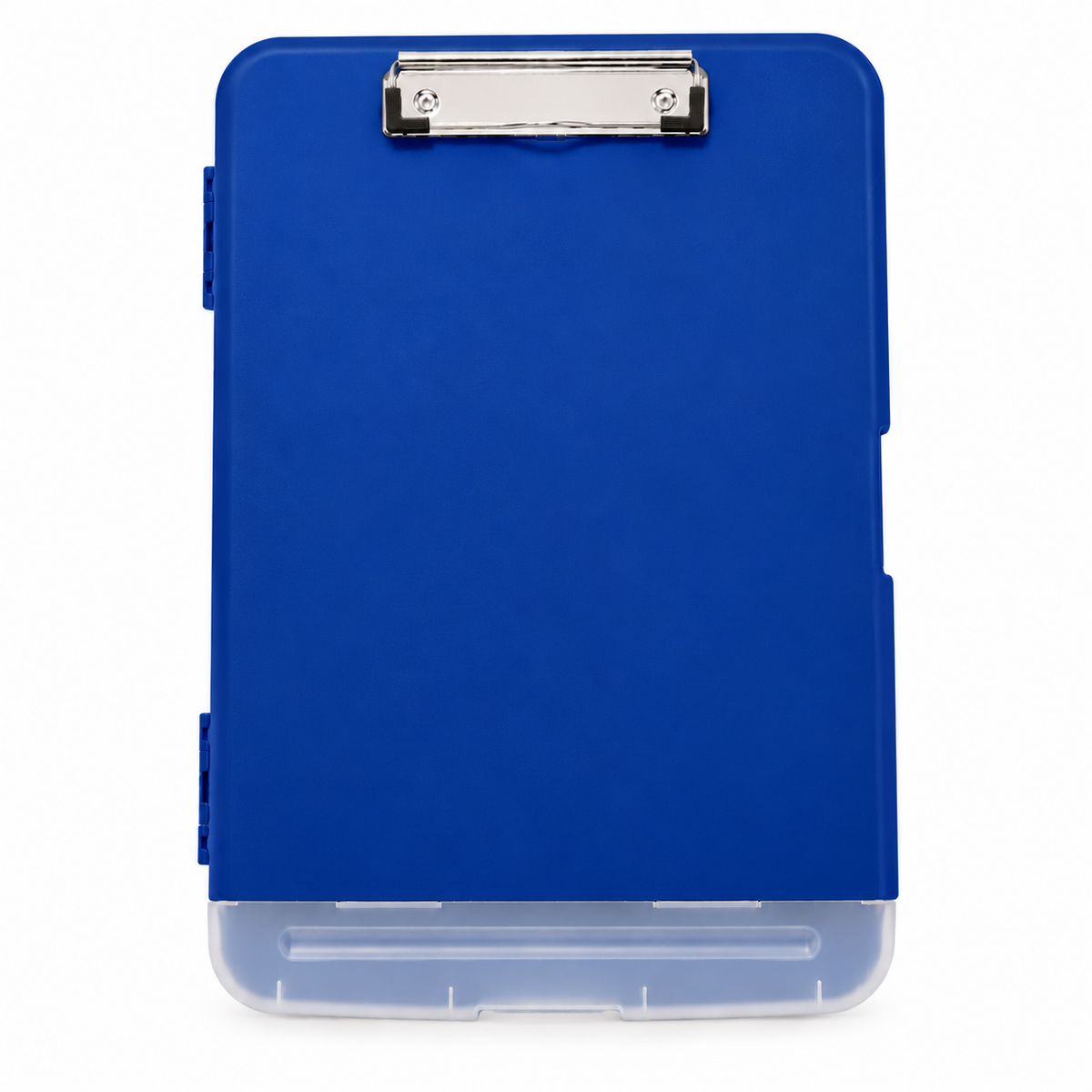 Pack of 6 A4 Blue Plastic Clipboard Box Files With Pencil Holder - Storage Filing Case