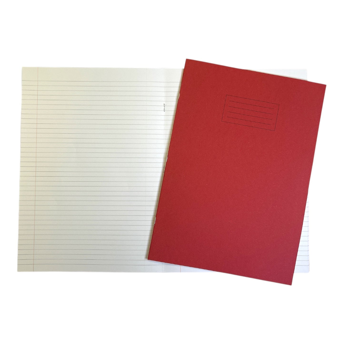 Janrax A4+ Red 48 Page Feint Ruled and Margin Exercise Book WF Paper with 225gsm Manilla Cover 240x340mm Workbook