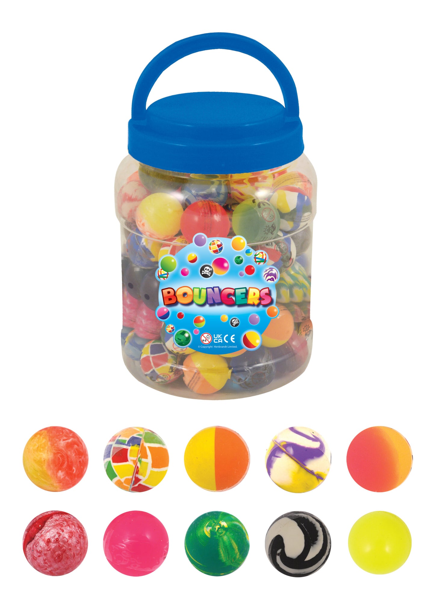 Box of 72 Assorted Bouncing Balls