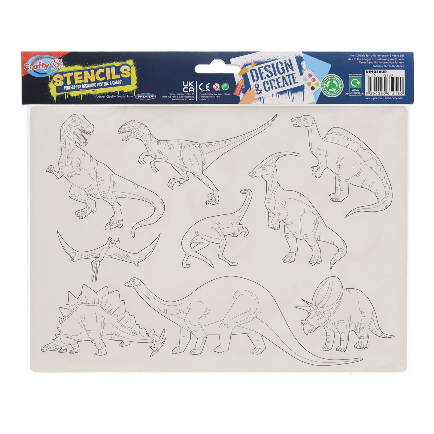 185x265mm Dinosaur Stencil by Crafty Bitz