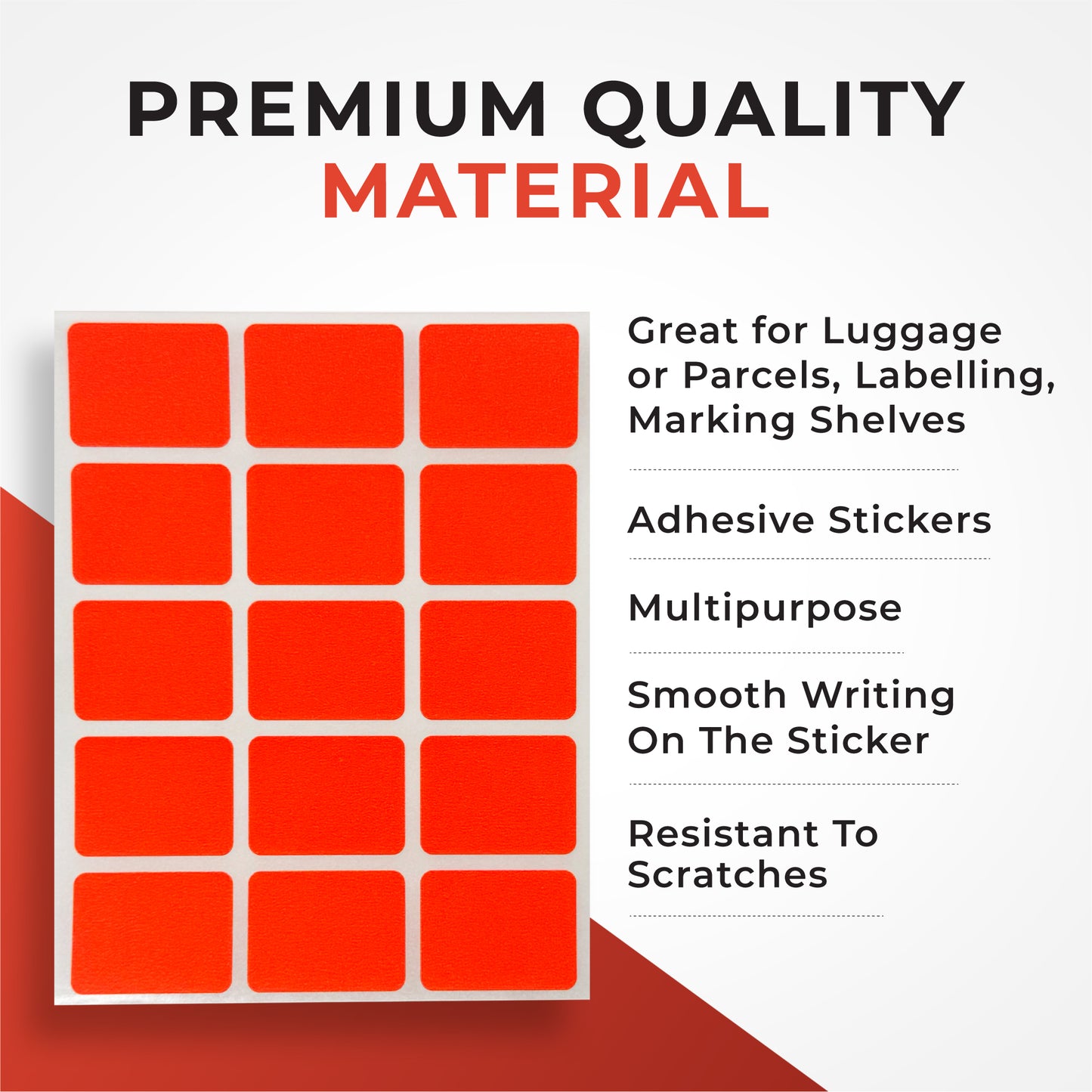 Pack of 120 White 19x25mm Rectangular Labels - Adhesive Stickers