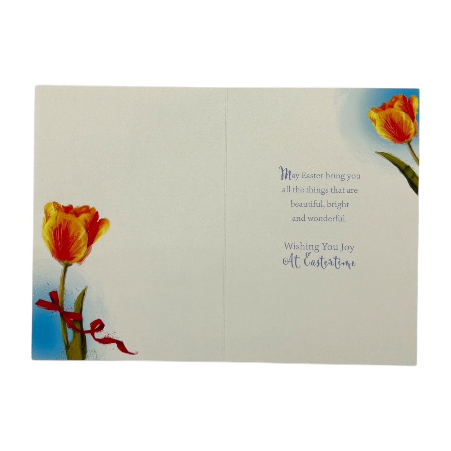 To Mum And Dad Beautiful Orange Tulip Flower Design Easter Card