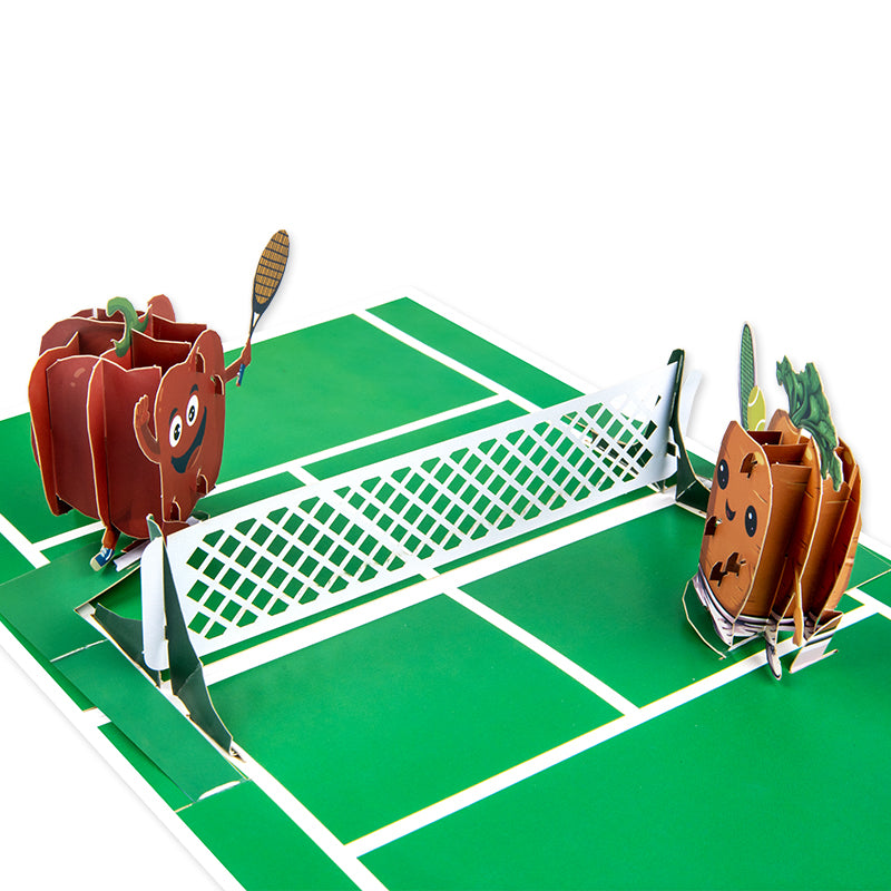 Tennis Game, Set, Snack! Cookie vs Apple Pop Up Card