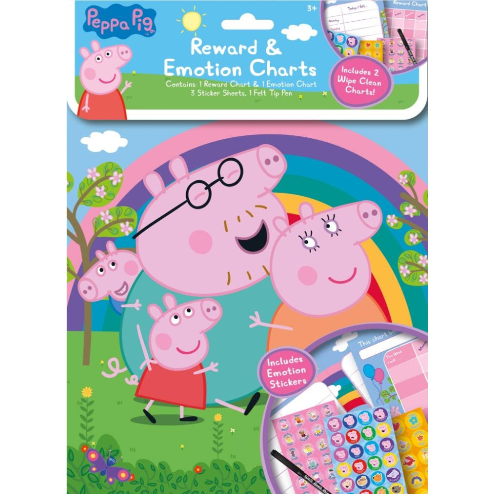 Peppa Pig Reward & Emotion Charts Wipe-Clean with Pen & Stickers