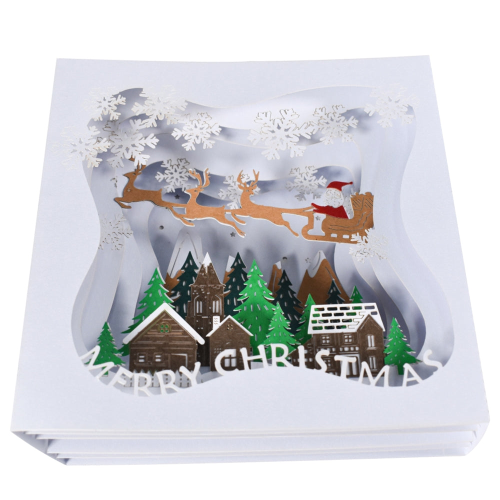 Snowy Village Charm 3D Pop Up Christmas Card