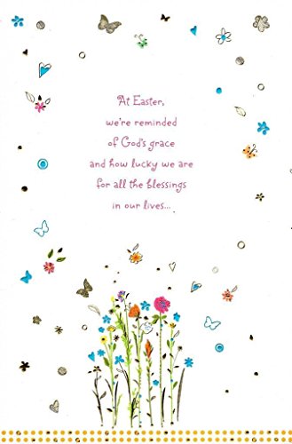 Easter Blessings Floral Greeting Card 