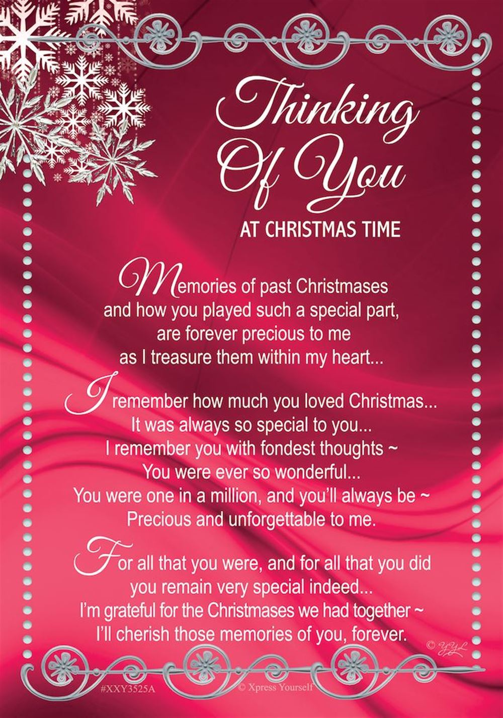 Thinking of You at Christmas Graveside Keepsake Card