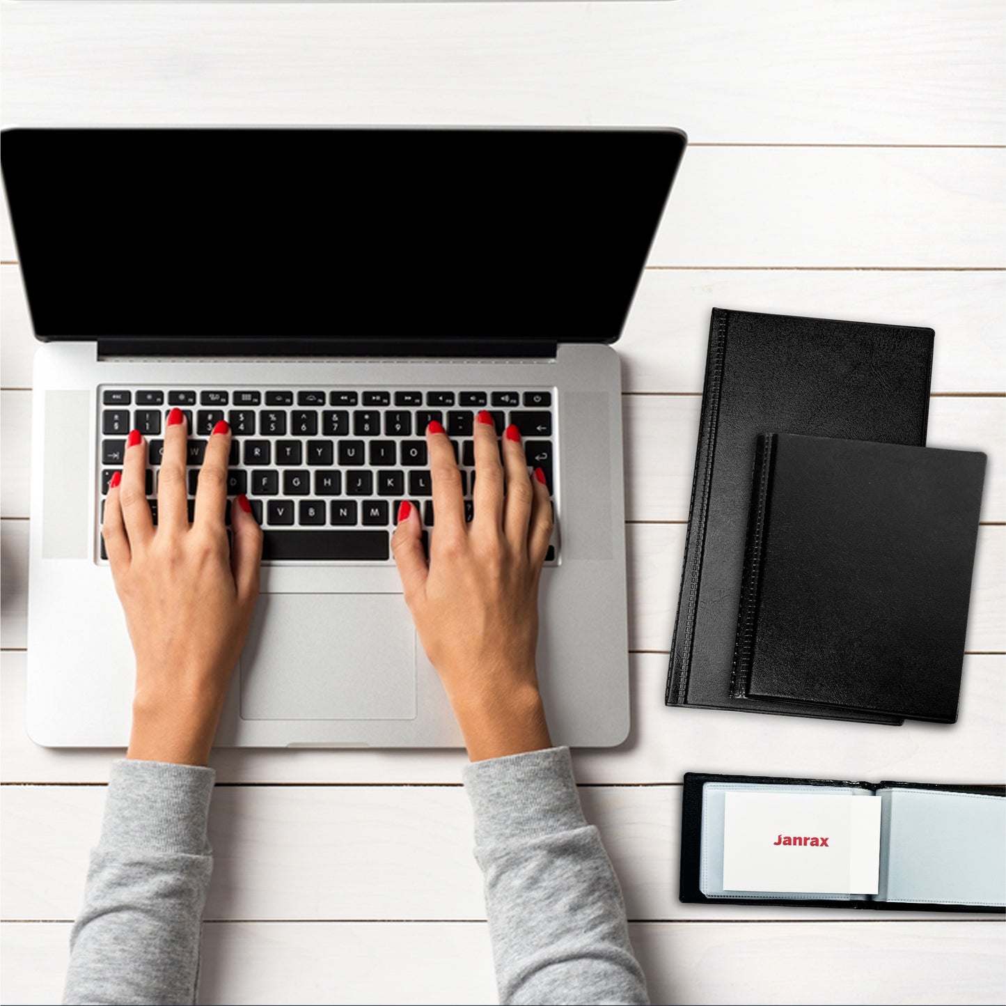 80 Pocket Black Name Business Card Holder by Janrax