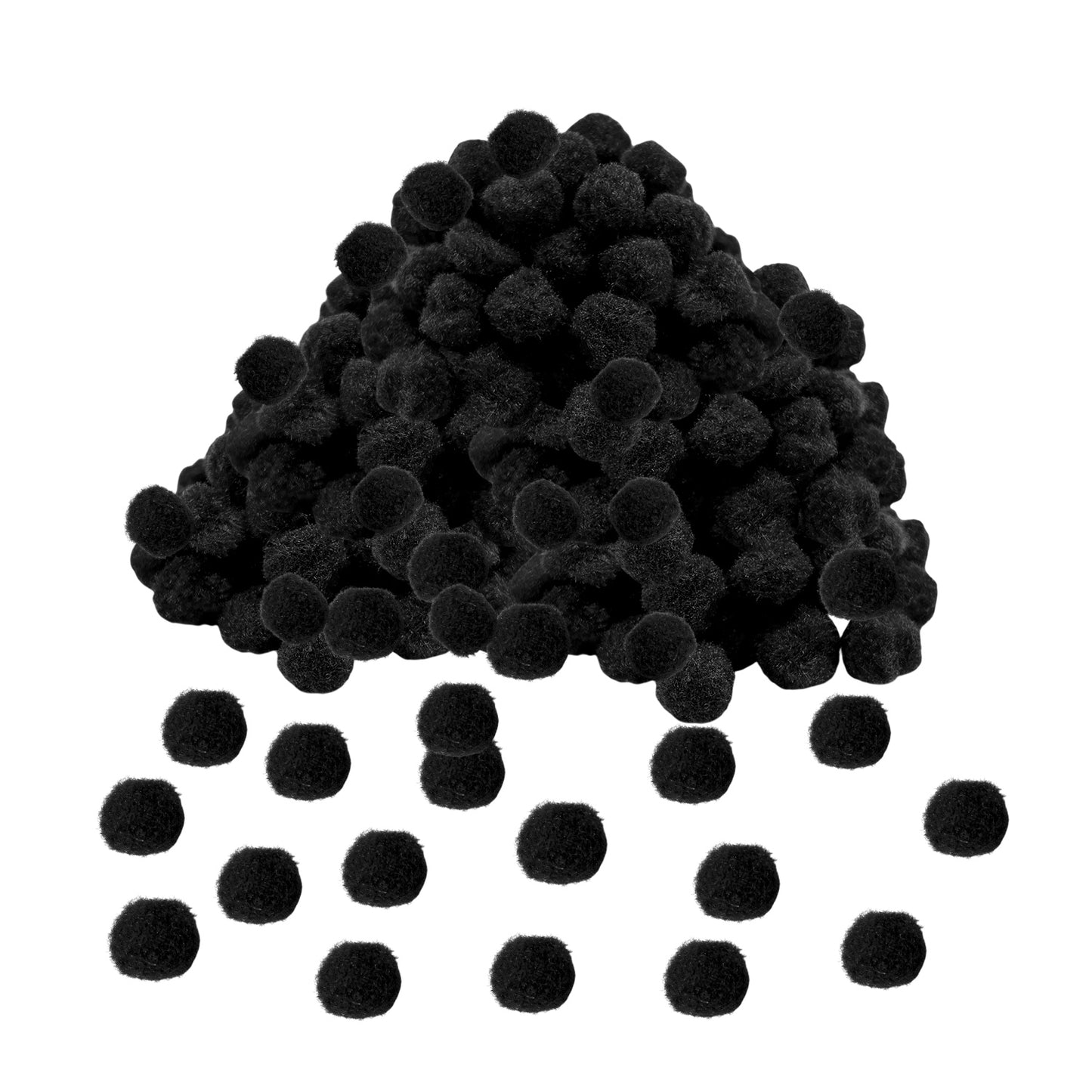 Pack of 500 Black Pom Poms 1.5cm – Soft Fluffy Craft Balls
