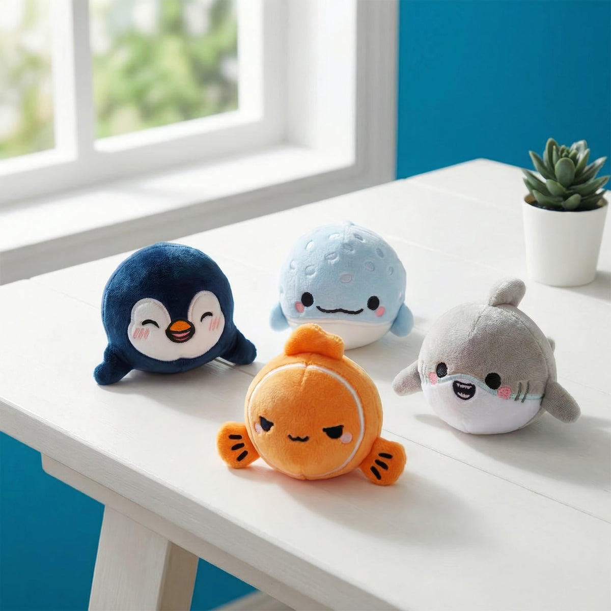 Pack of 4 Plush Sealife Bouncers - Party Favours Stocking Fillers