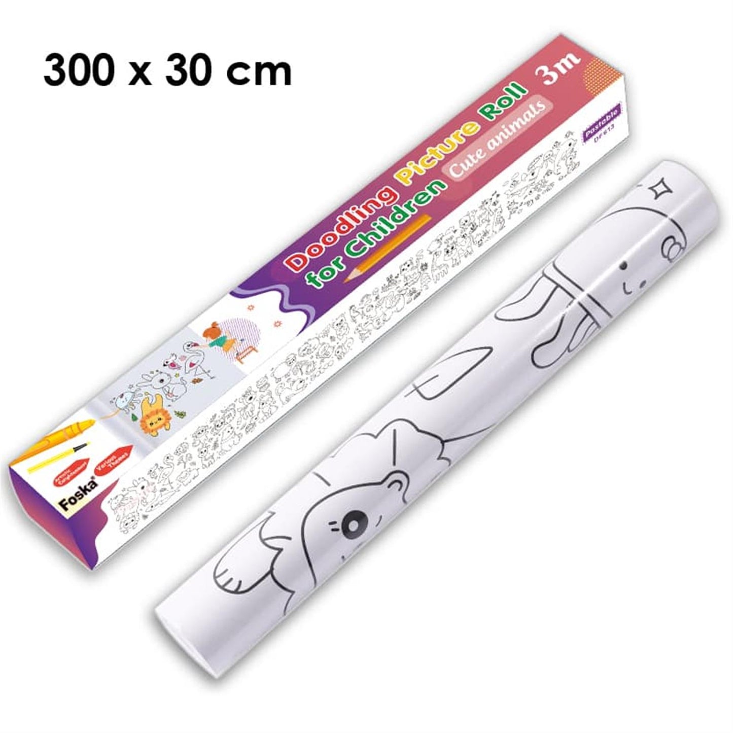 Technology & Life Cartoon DIY Long Painting Paper Roll for Kids 30×300cm