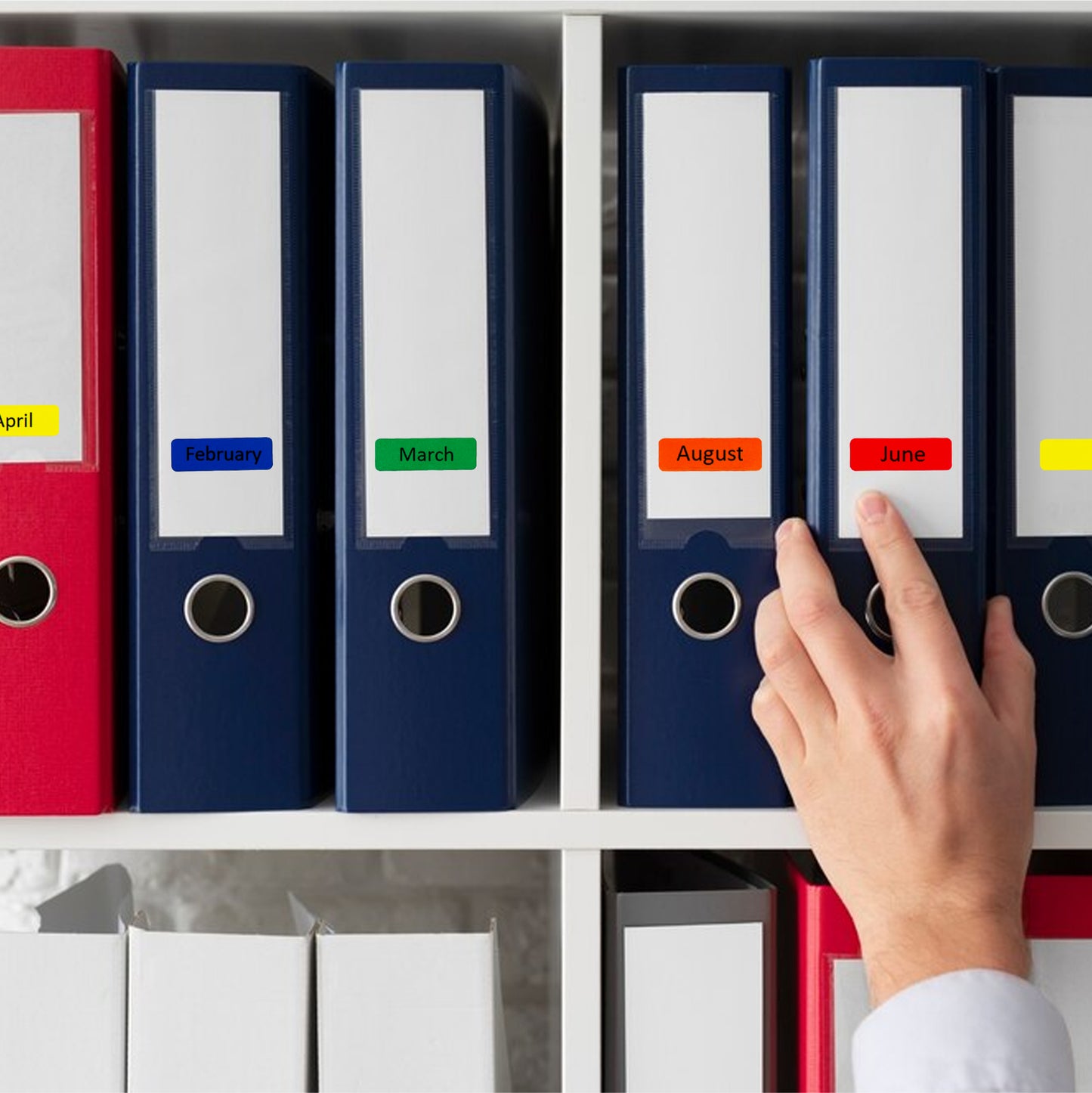 Pack of 98 Red 12x38mm Rectangular Labels - Adhesive Stickers