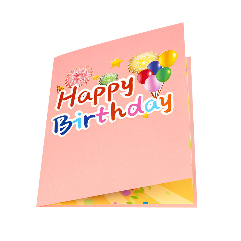 Balloons & Bliss Colorful 3D Pop Up Birthday Card