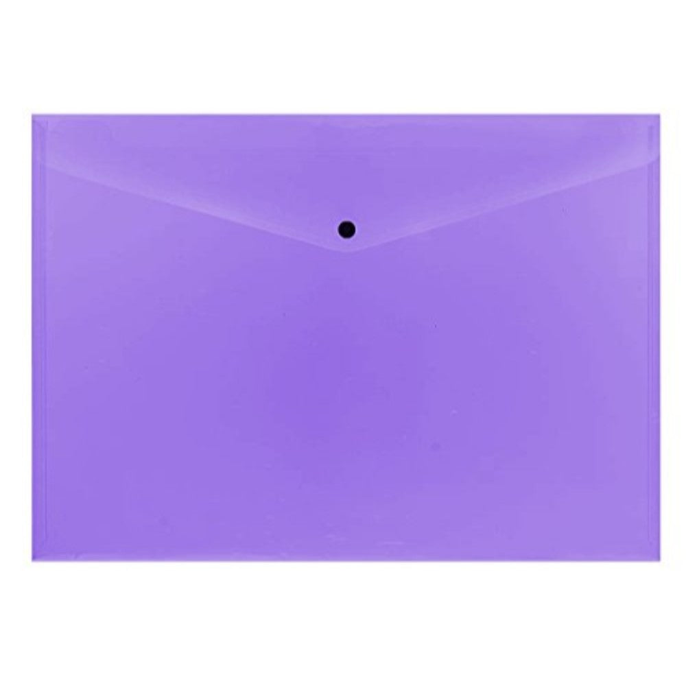 Pack of 12 Janrax A3 Purple Document Wallets - Button Stud Folder