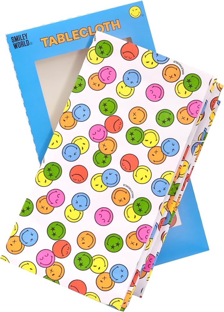 Smiley World Design Paper Tablecloth for Birthdays, Party's & Celebrations