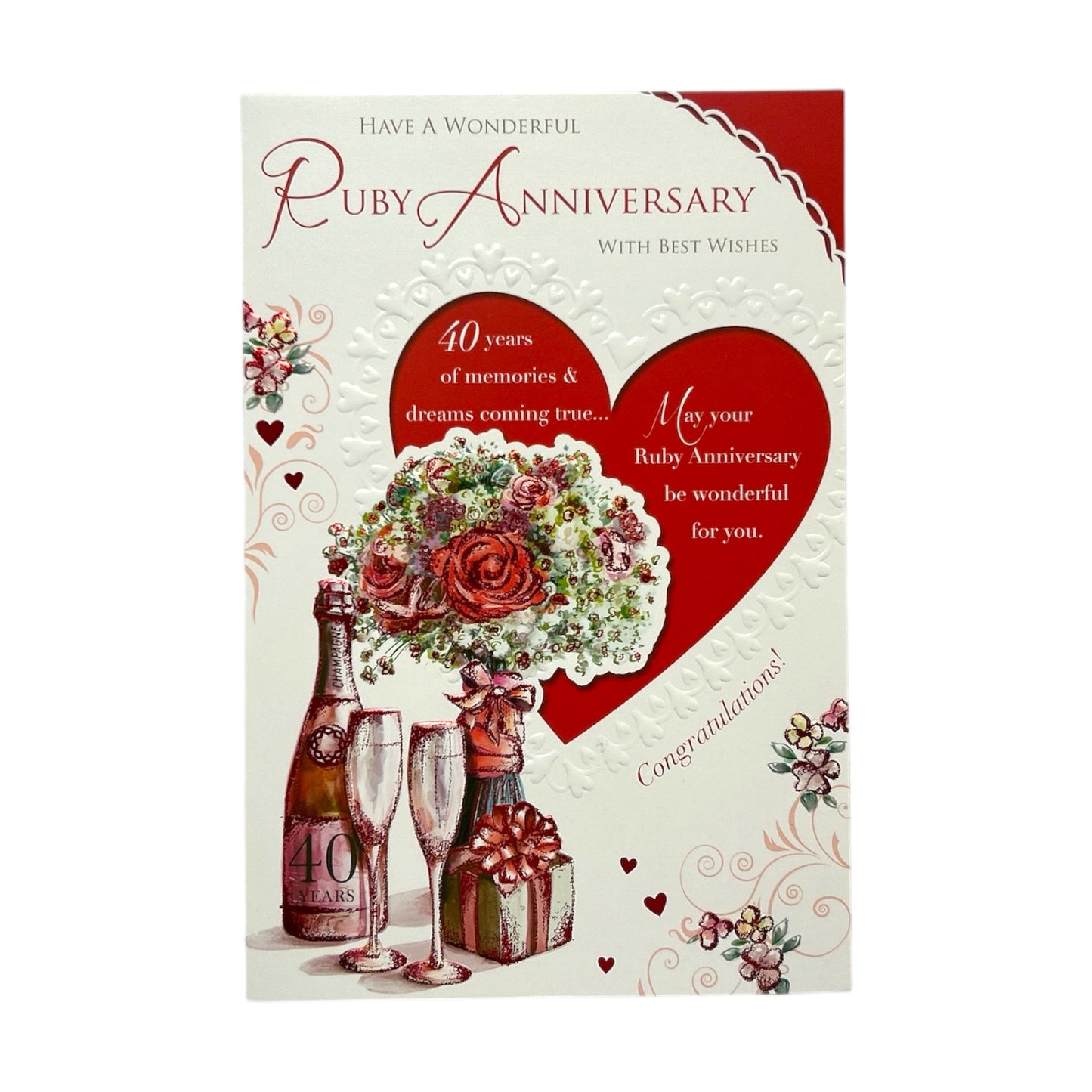 40th Ruby Anniversary Traditional Celebrity Style Greetings Card