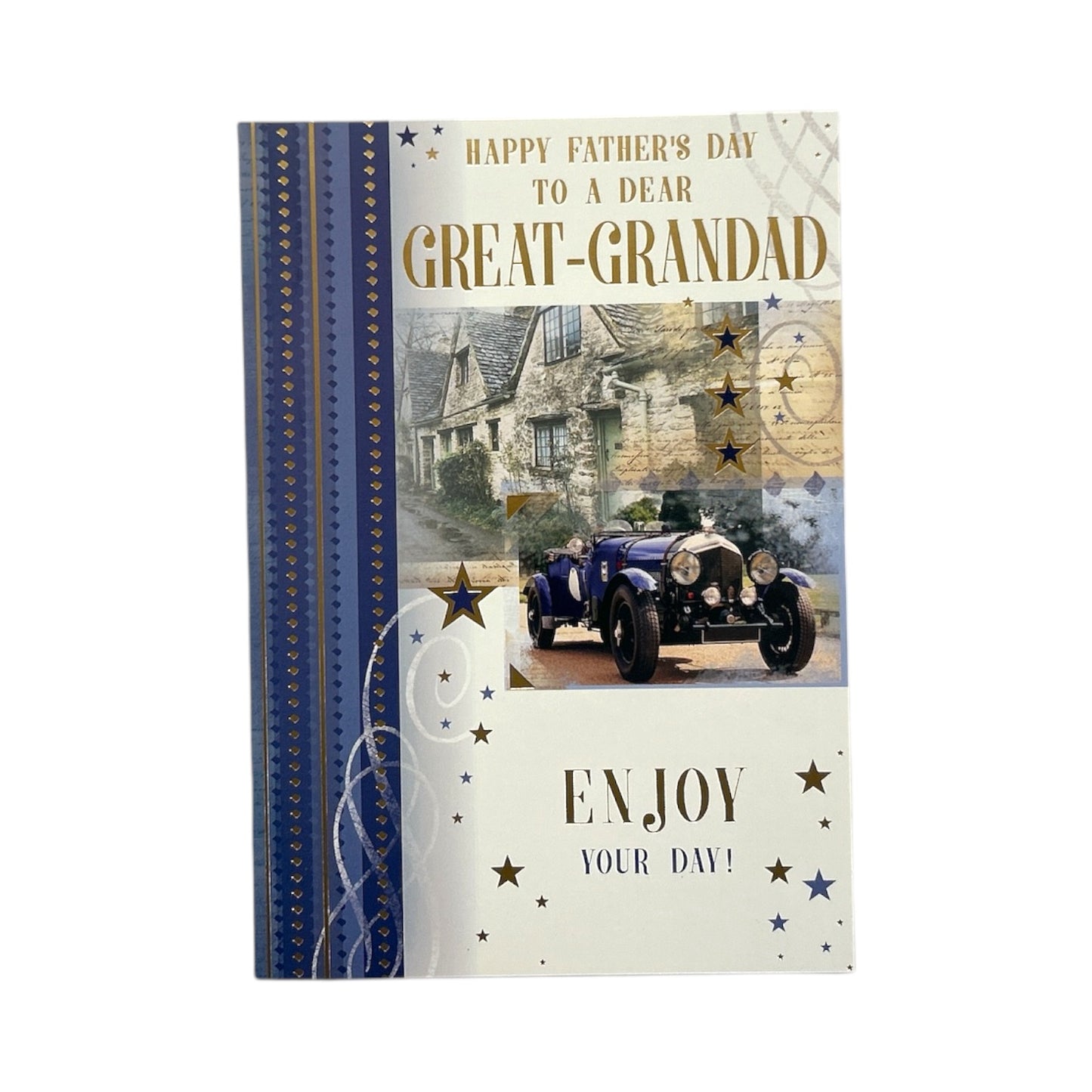 For Great Grandad Vintage Style Photographic Car Design Father's Day Card