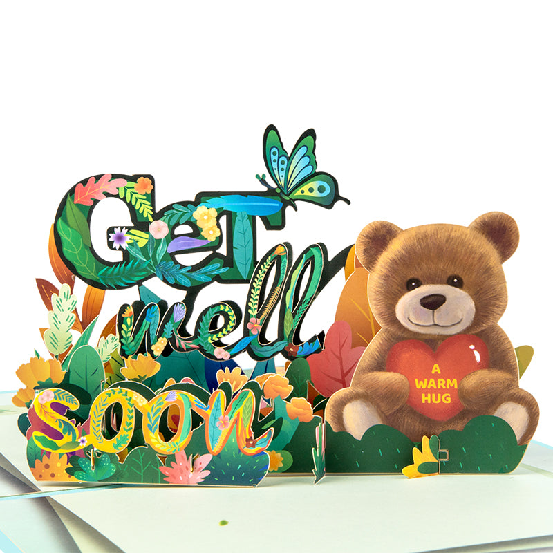 Bear Hugs 3D Pop Up Get Well Soon Card