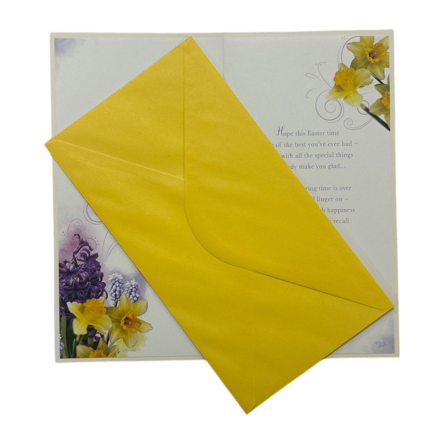 Mum And Dad Lilac And Daffodils Flowers Design Easter Card