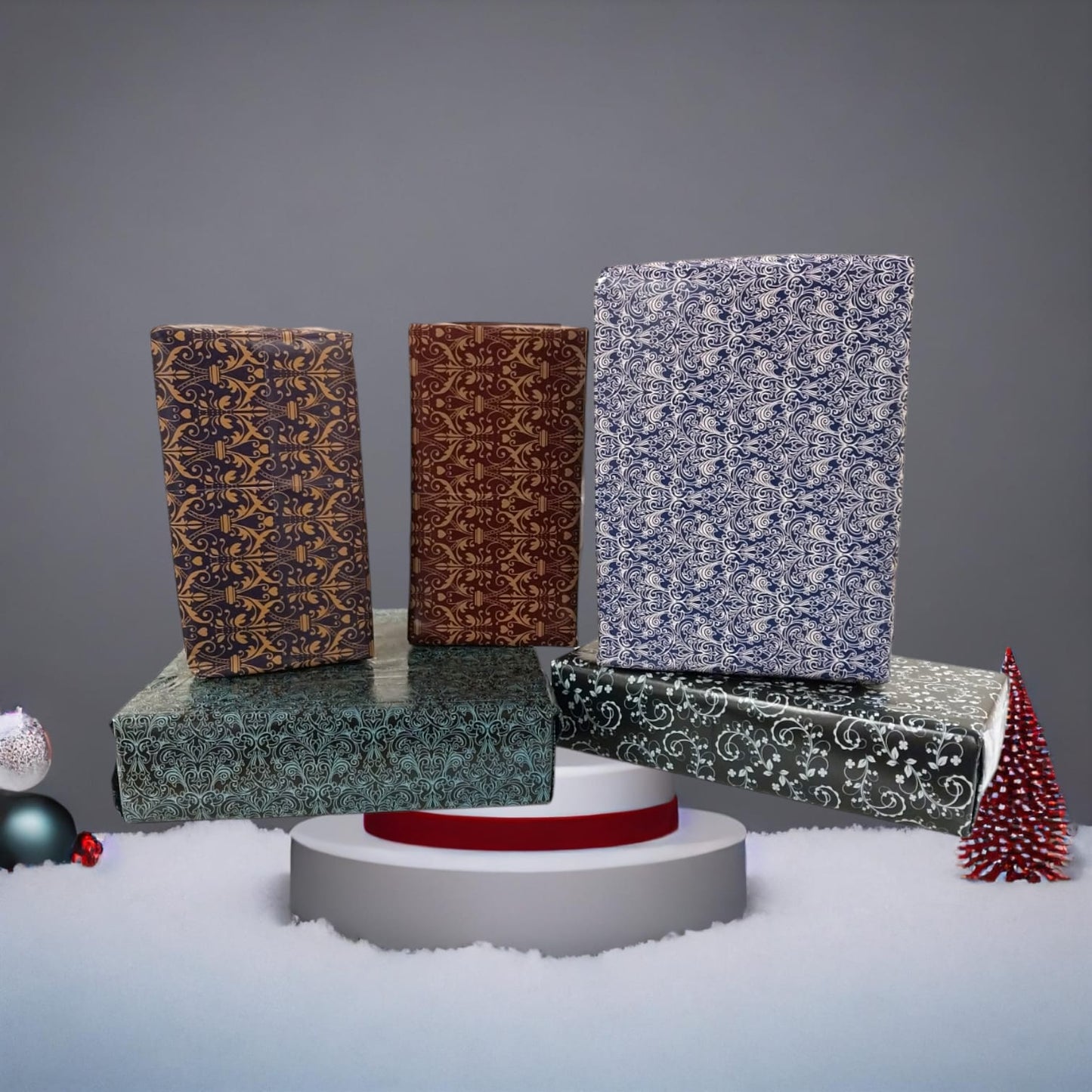 High Quality 10 Sheets of Designer Soft touch Pattern Foiled Gift Wrap