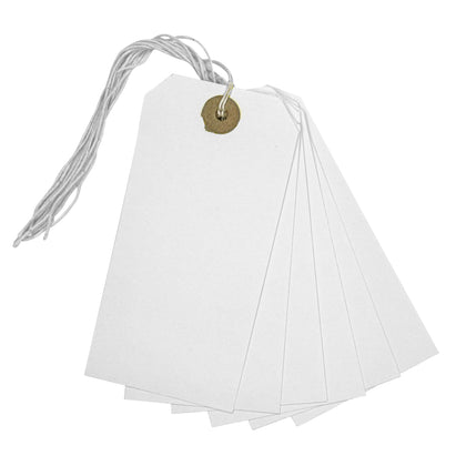 Box of 1000 White Strung Tags 120mm x 60mm