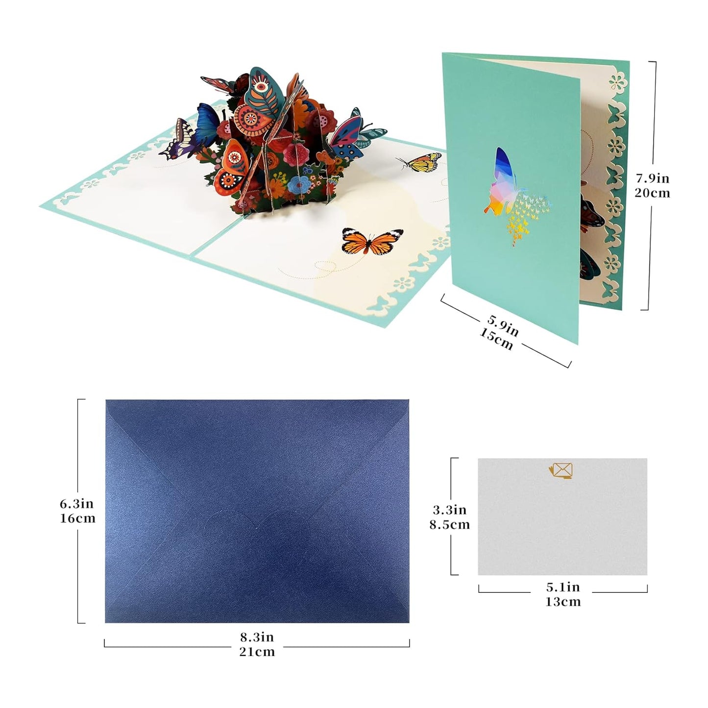 Vibrant Fluttering Butterfly 3D Pop Up Greeting Card - Mother's Day Birthday Anniversary
