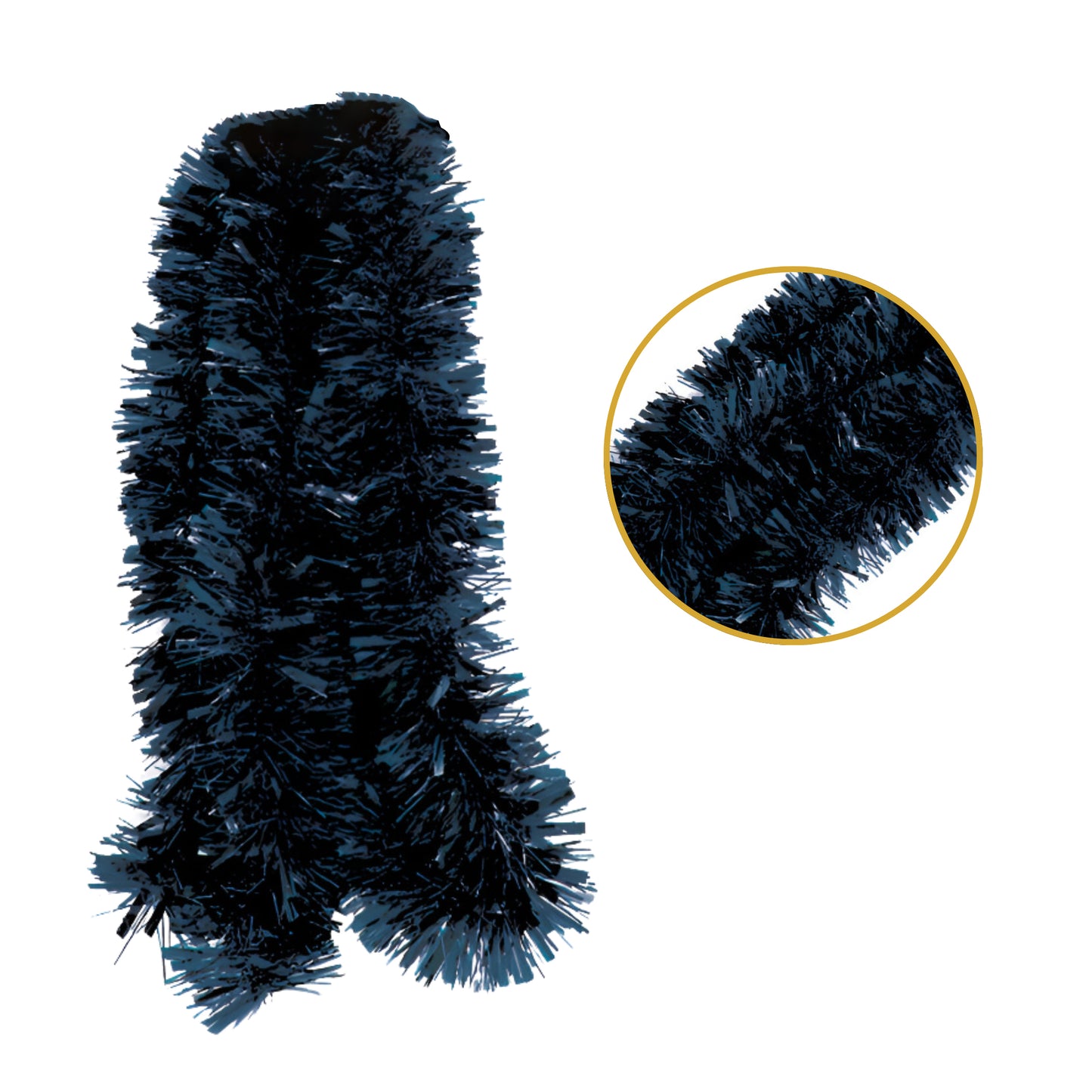 Pack of 12 2m Christmas Chunky Tinsel - Navy Blue