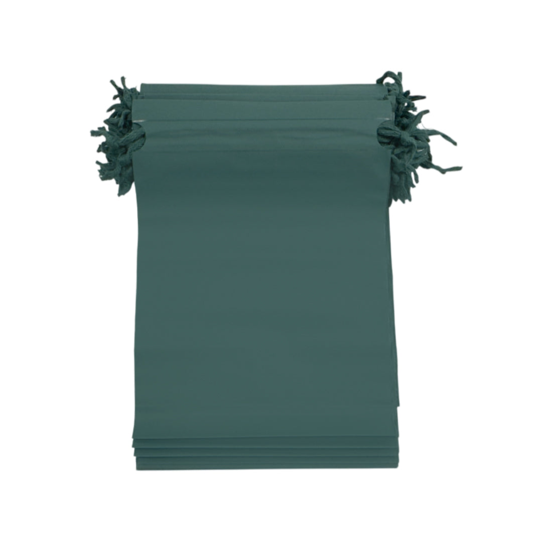 Pack of 100 Green Coloured 21x29cm PEVA Frosted Drawstring Bags