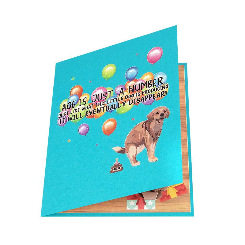 Paws & Punchlines Funny Pop Up Birthday Card