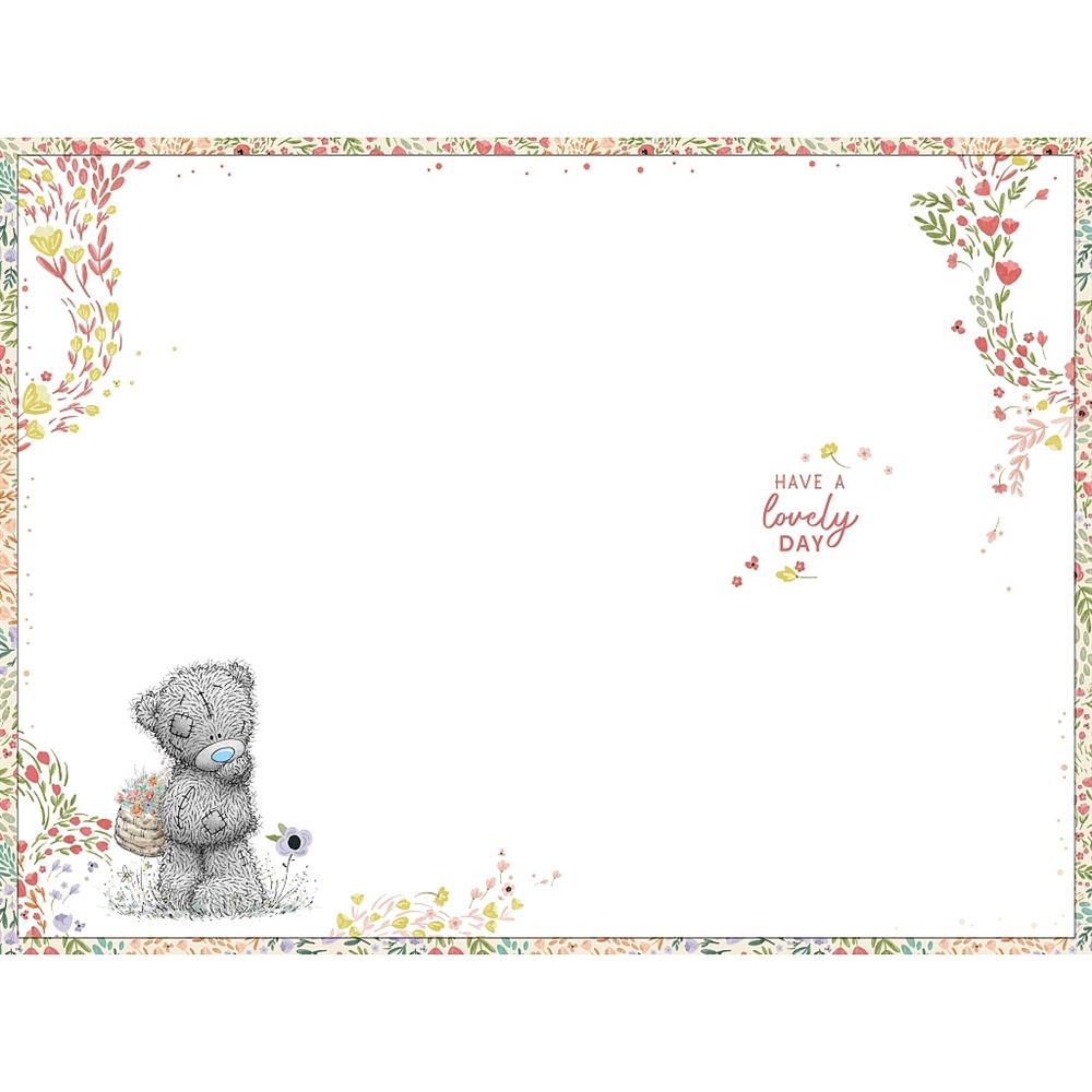 Bear Holding Flowers Mothering Sunday Mother's Day Card