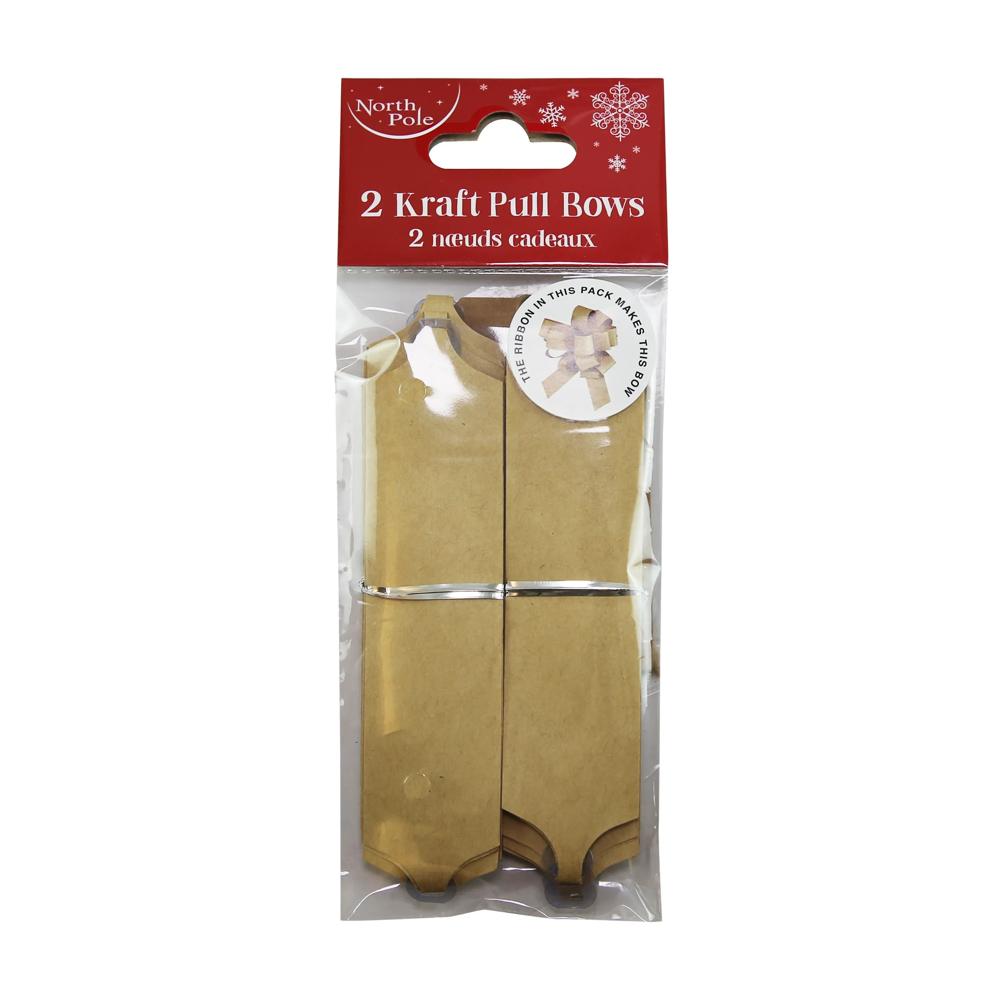 Pack of 2 Christmas Kraft Pull Bows