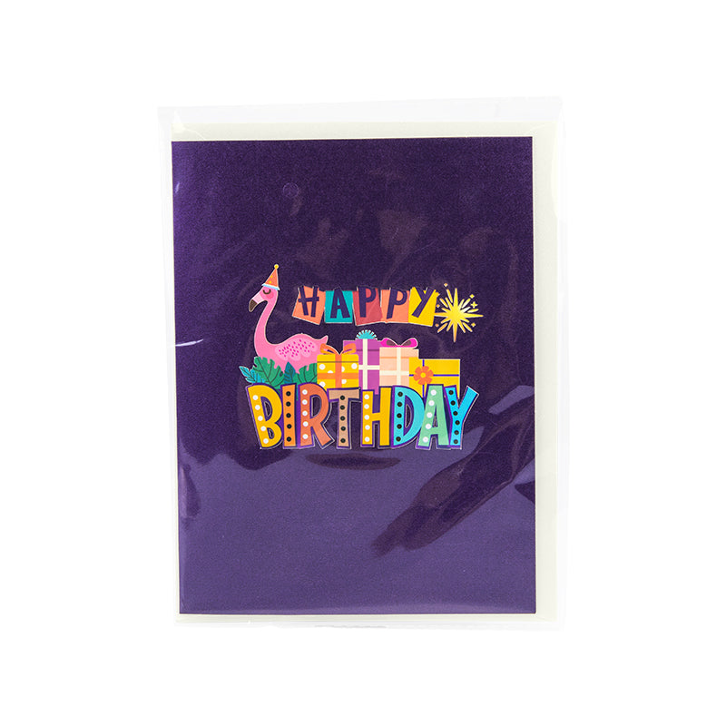 Flamingo Fiesta 3D Pop Up Birthday Card