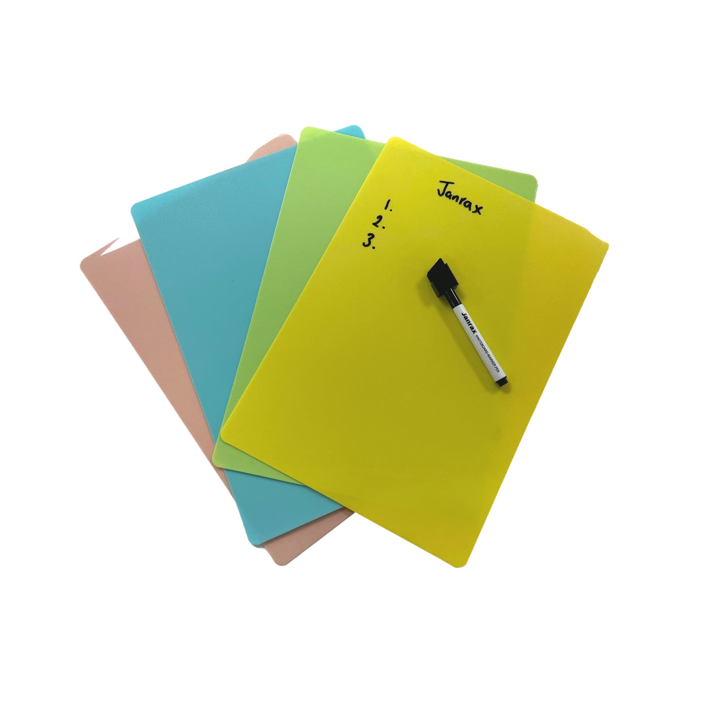 Pack of 12 A5 Assorted Coloured Whiteboards
