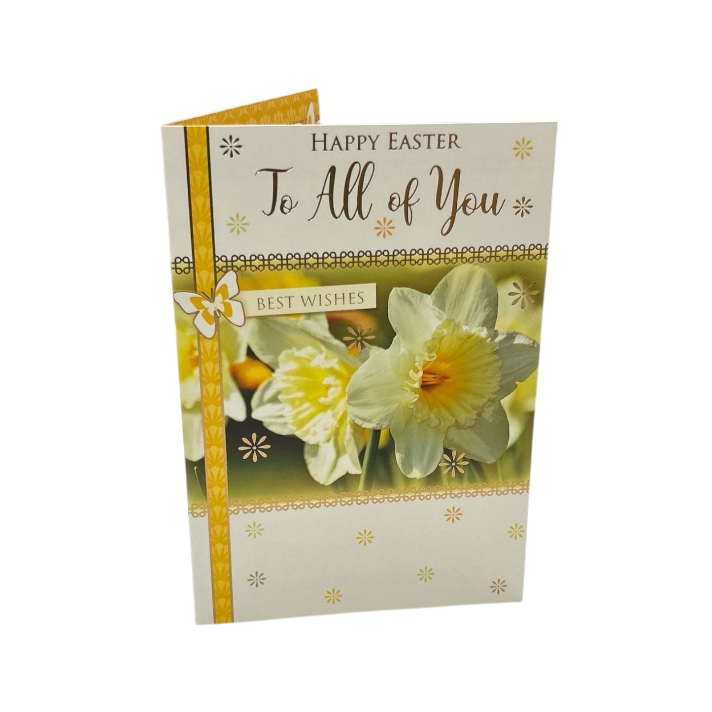 To All Of You White Daffodil Flowers Design Easter Card