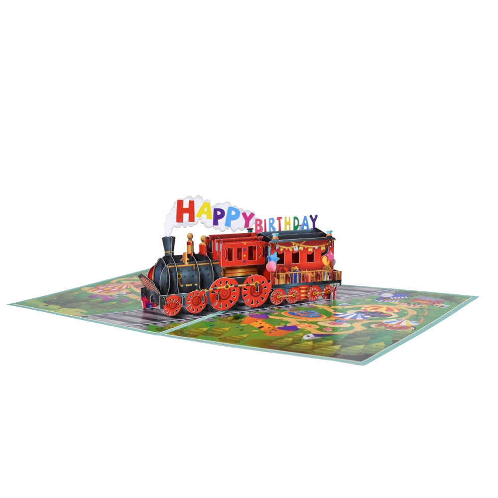 Steam Train Design 3D Pop Up Birthday Card