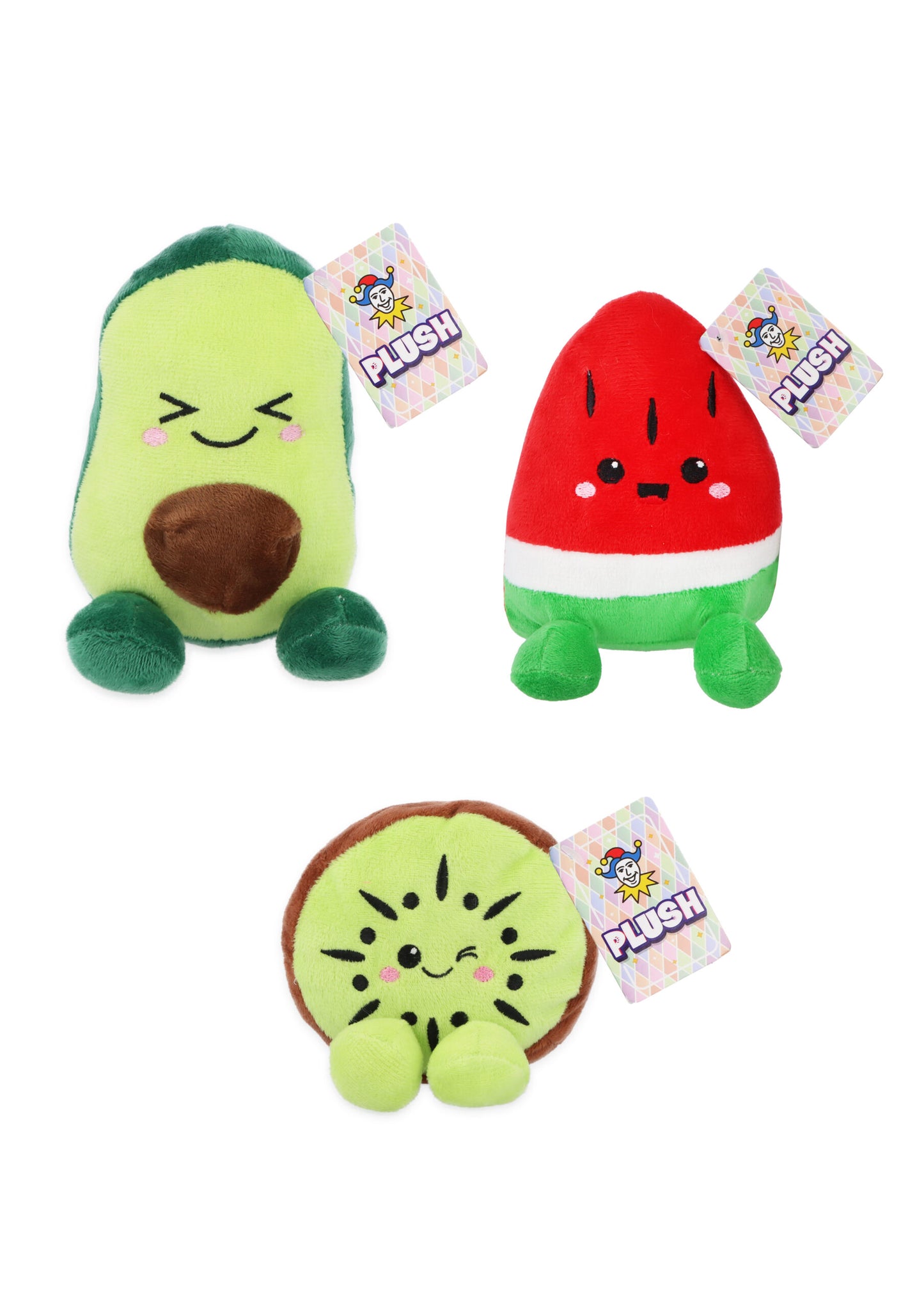 Pack of 3 Summer Fruit Plushies - Soft Toys for Children Teens Adults Fruit Lovers