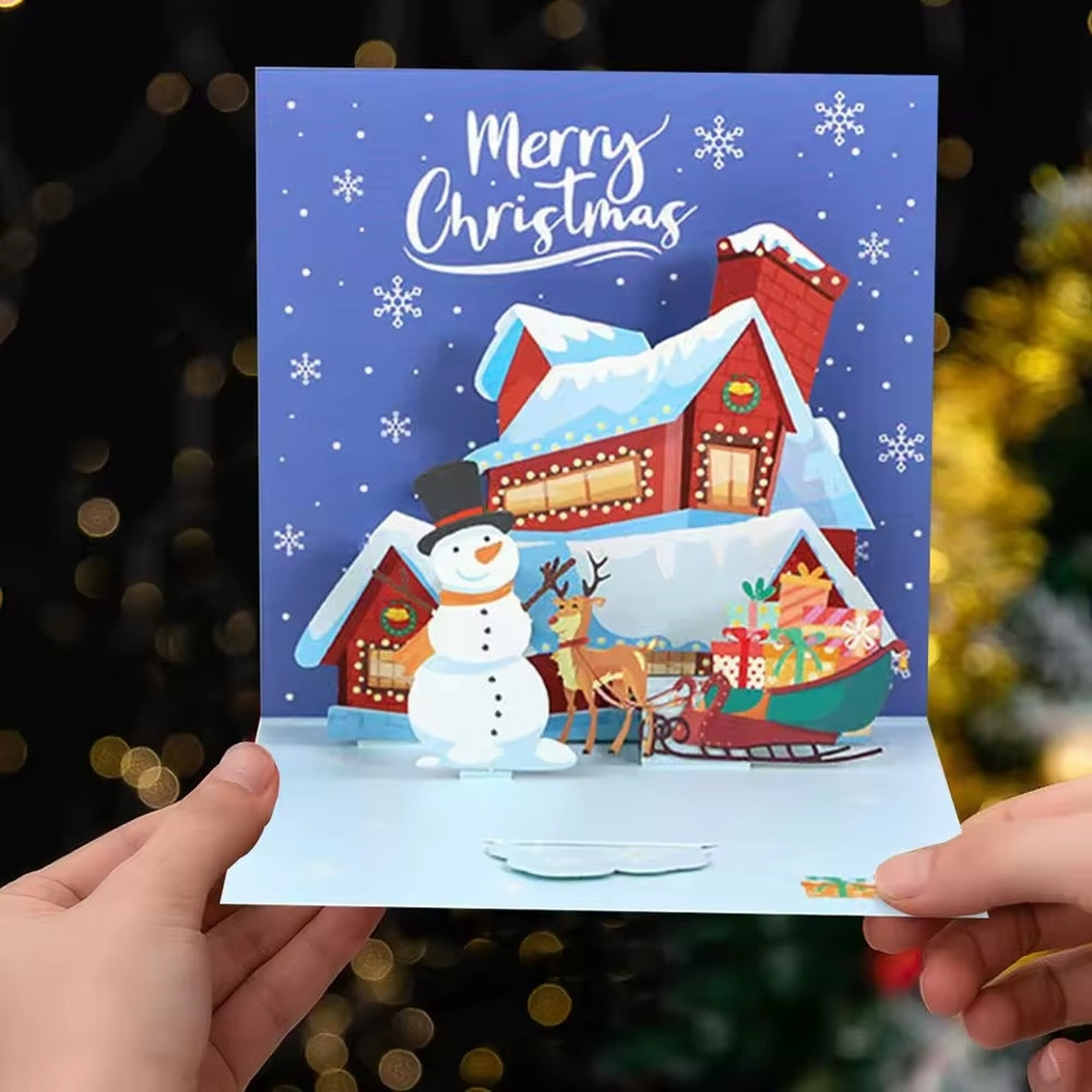 Blue Wonderland Merry Moments 3D Pop Up Christmas Card