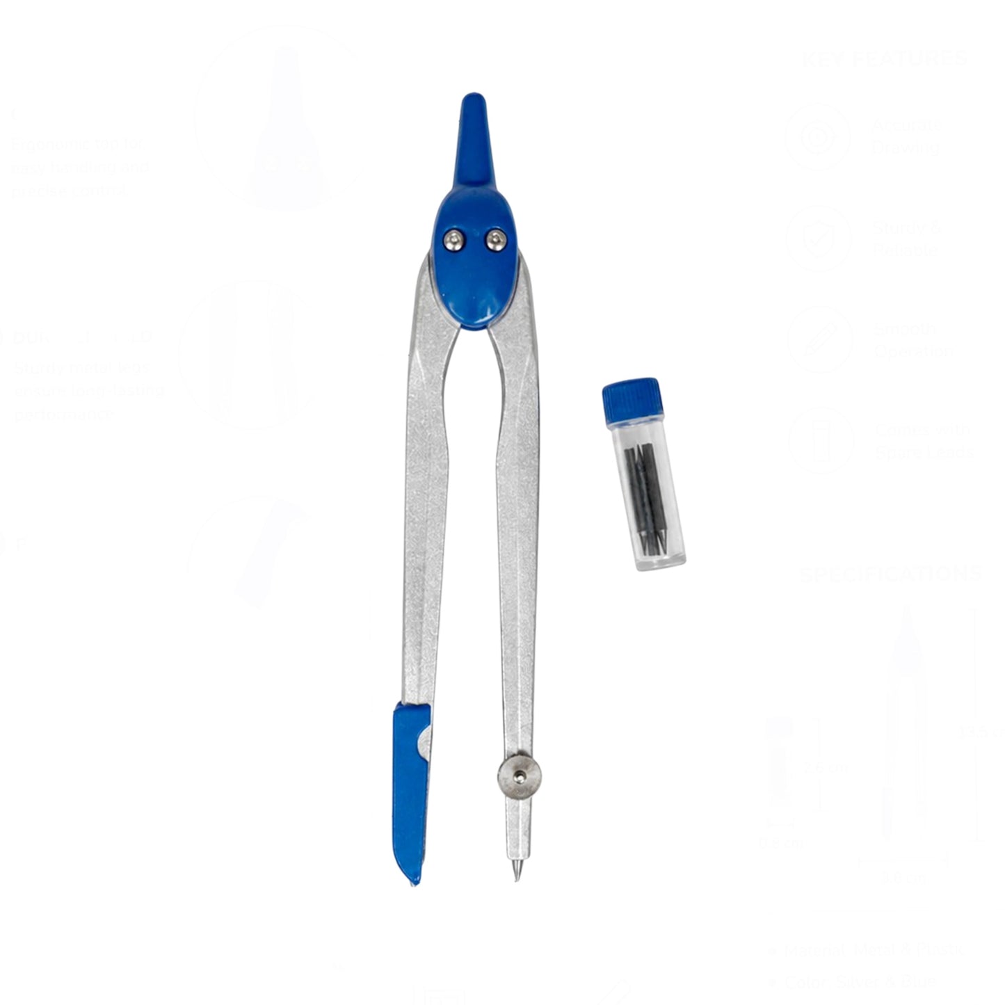 Janrax Metal Adjustable Safety Slide Lead Compass with Refillable Leads