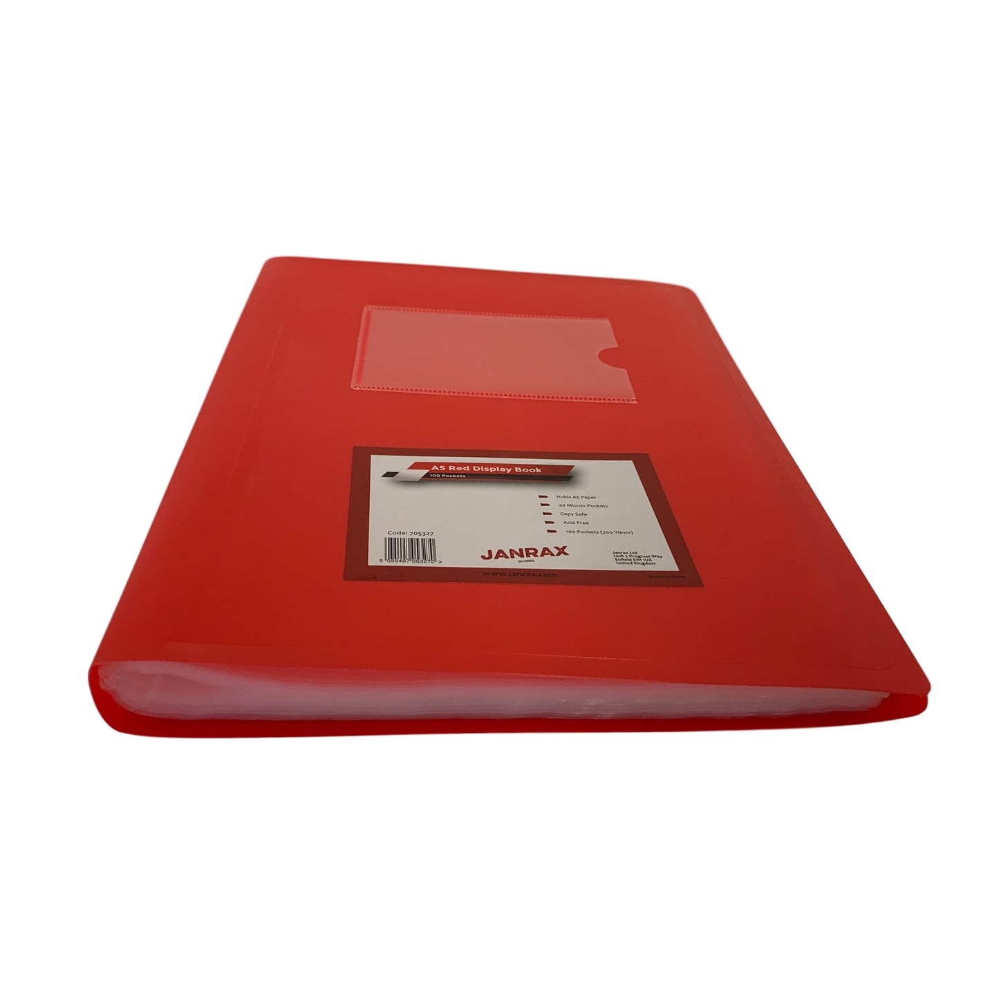 A5 Red Flexible Cover 100 Pocket Display Book