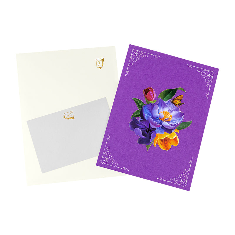 Joyful Blossoms Spring Bouquet 3D Pop Up Greeting Card