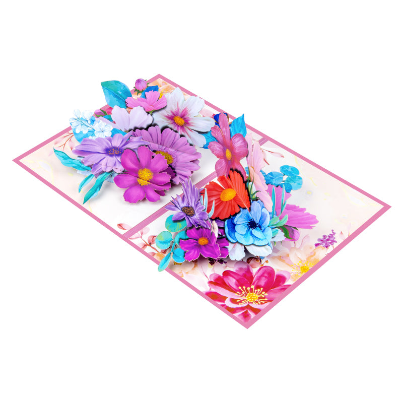 Graceful Galsang Flower Elegant 3D Pop Up Greeting Card