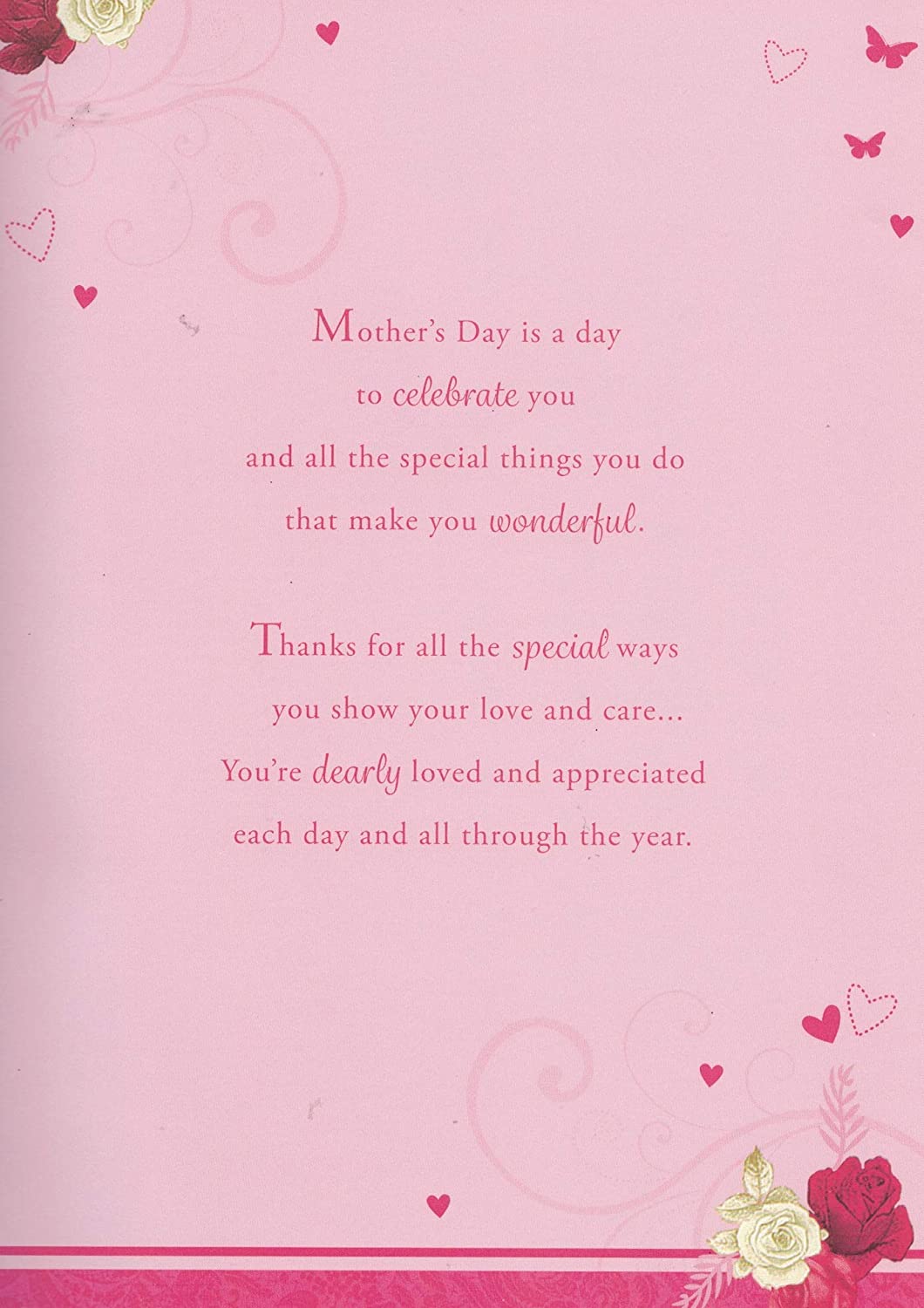 Special Mum 8 Page Insert Heart Design Luxury Mother's Day Card