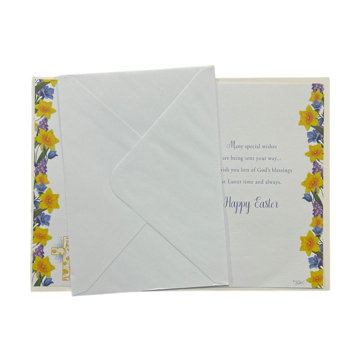 Easter Blessings Traditional Yellow Floral Design Card