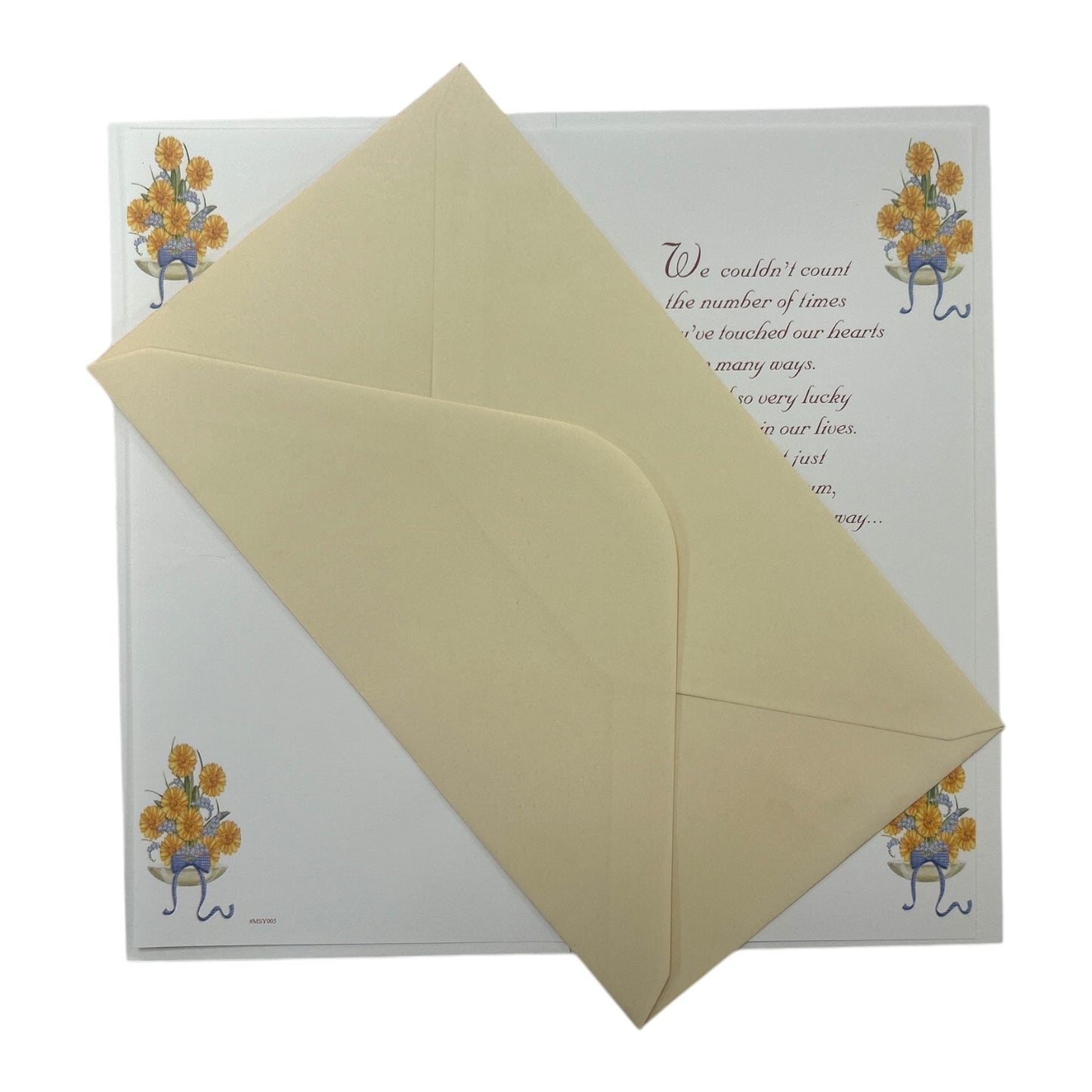 From Both Of Us Bouquet of Yellow Flowers And Gifts Design Mother's Day Card