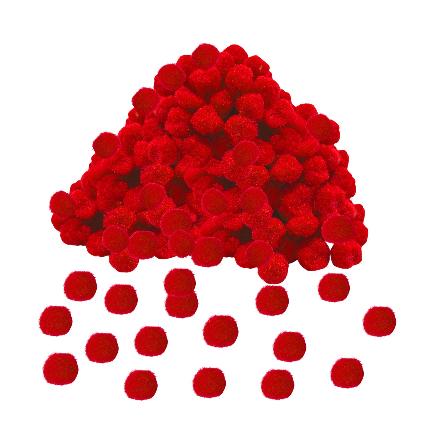 Pack of 250 Red Pom Poms 1.5cm – Soft Fluffy Craft Balls