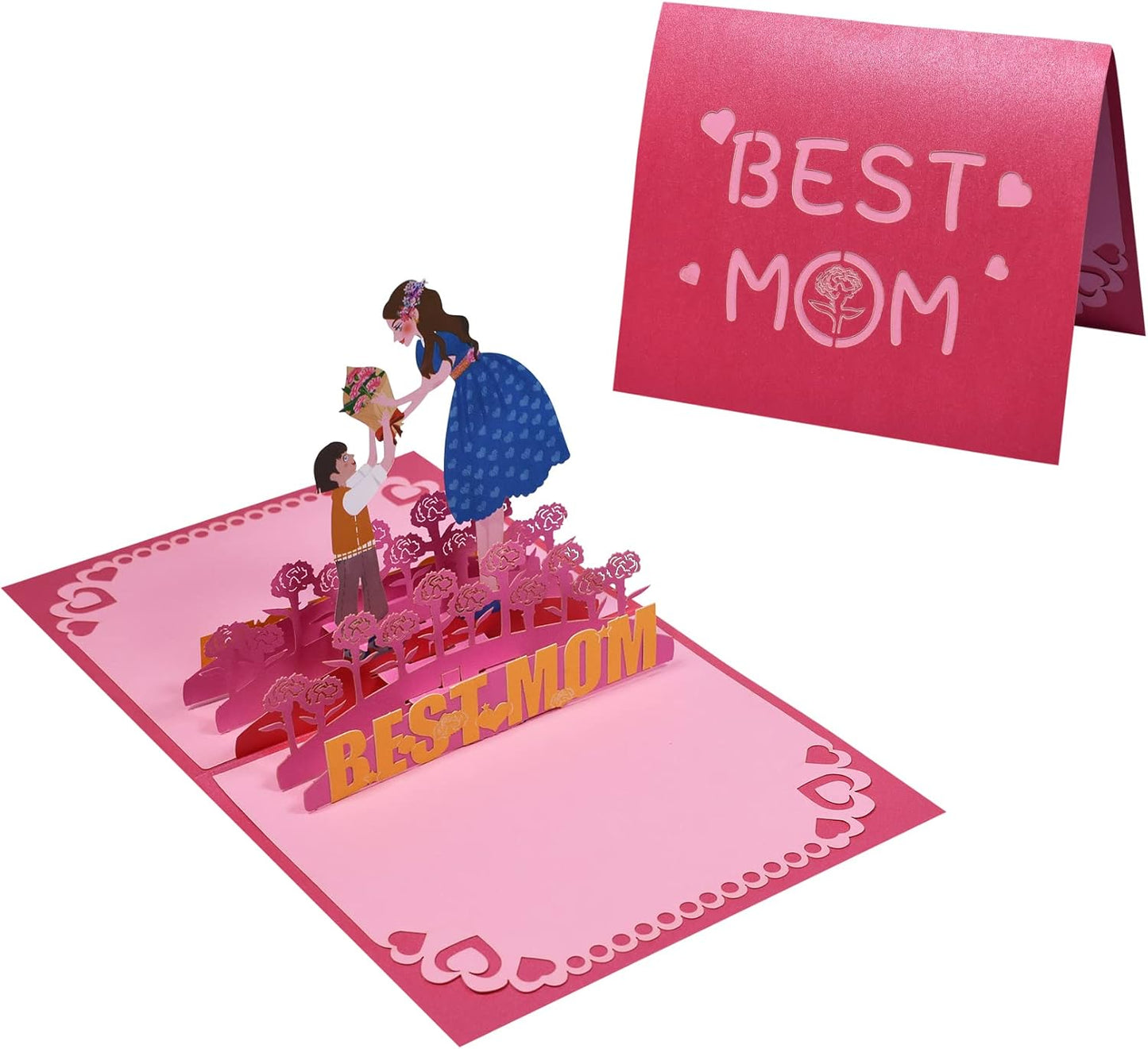 Best Mom & Kids Heartfelt 3D Pop Up Mother's Day Card