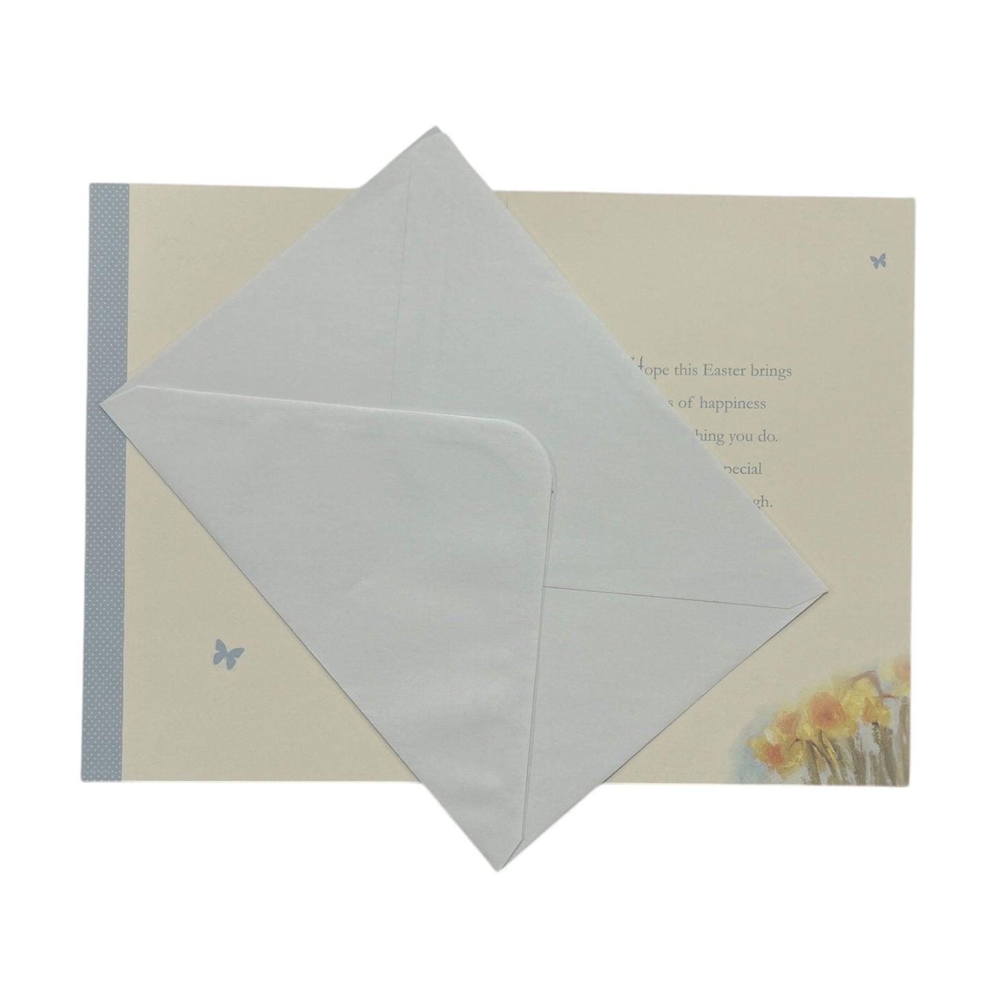 Across The Miles Cute Lamb Floral with Butterfly Design Easter Card