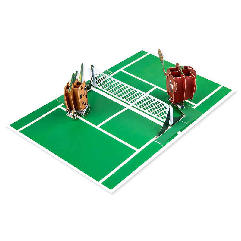 Tennis Game, Set, Snack! Cookie vs Apple Pop Up Card