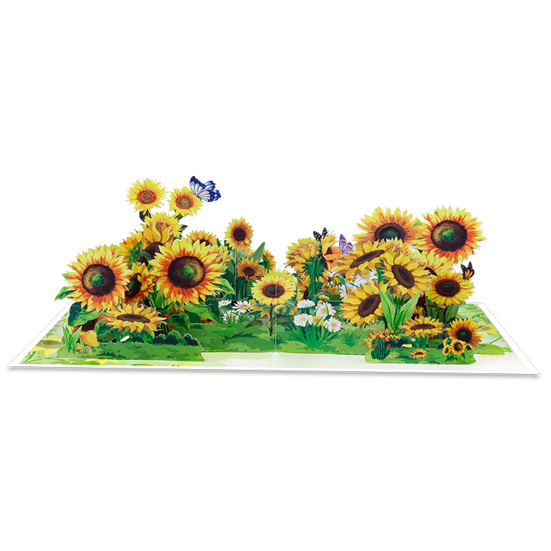 Golden Glow Sunflower 3D Pop Up Greeting Card