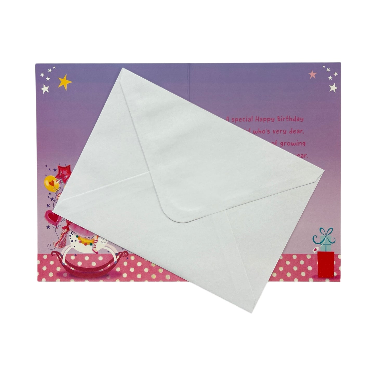 To Cousin Trendy Pops Girl Sitting on Unicorn Juvenile Birthday Card